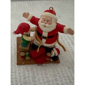 Vintage 1997 Westmar Santa Christmas Tree Ornament Santa’s Helpers